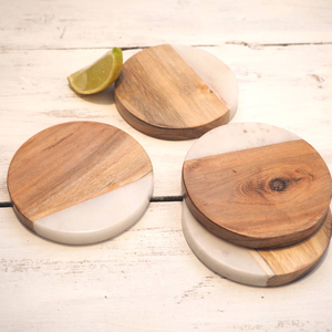 Sous-verre en bois de marbre personnalisé forme hexagonale vaisselle café sous-verre en marbre article de décoration de Table - Product Image 5
