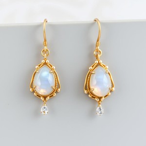 Boucles d'oreilles en argent sterling 925 et plaqué or 18 carats pour femmes boucles d'oreilles arc-en-ciel blanc naturel accessoire de mariage à la mode - Product Image 5