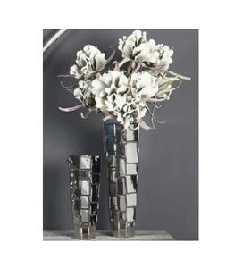 Florero de aluminio y Metal para Decoración de mesa, jarrón de Color plateado con acabado, forma Irregular única personalizada - Product Image 3
