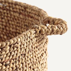 Cesta grande redonda de jacinto de agua con 4 asas, cesta de almacenamiento hecha a mano, venta al por mayor, ecológica, hecha en Vietnam - Product Image 2