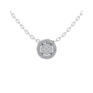 Colgante Minimalista con Diamantes de Corte Redondo en Racimo, 0.20 Ct, Claridad F-G VS+, Diamante Cultivado en Laboratorio en Platino, para Uso Diario, Regalo - Product Image 1