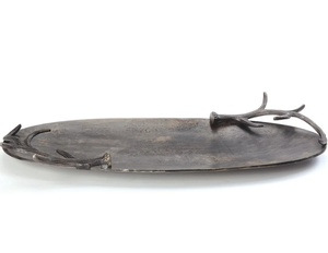 Long plateau de service fini argent avec poignée pour la décoration intérieure et les ustensiles de service vaisselle plateau d'utilisation à un prix raisonnable - Product Image 1