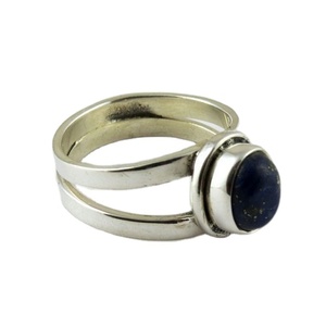Piedra de estilo moderno Lapislázuli-anillos de plata de ley 925, venta al por mayor, Plata hecha a mano - Product Image 1