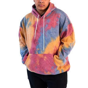 2025 meilleure qualité hiver couleurs unies polaire pull déchiré coupe régulière en détresse Vintage Denim acide lavage cravate Die sweats à capuche - Product Image 1