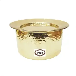 Đồ dùng và đồ nấu nướng búa bề mặt Brass nấu ăn chậu cho nhà bếp và nhà tin lót bên trong truyền thống Handi haandi