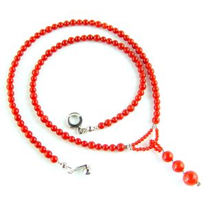 Collar con cuentas de coral rojo natural tipo hebra - Product Image 3