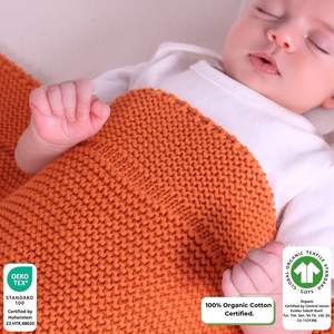 ผ้าห่มเด็ก Alina-80x100ซม. (100% ผ้าฝ้ายอินทรีย์-380gr) ฟักทองเก็บเกี่ยว - Product Image 3