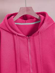 Sweat à capuche zippé sur mesure à épaules tombantes en molleton respirant 100 % coton tricoté – Vente en gros décontractée - Product Image 3