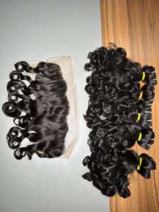 Vendeur de cheveux indiens ondulés rebondissants bruts 100% paquets de cheveux bruts non transformés paquets de cheveux humains naturels alignés sur les cuticules d'Inde - Product Image 4