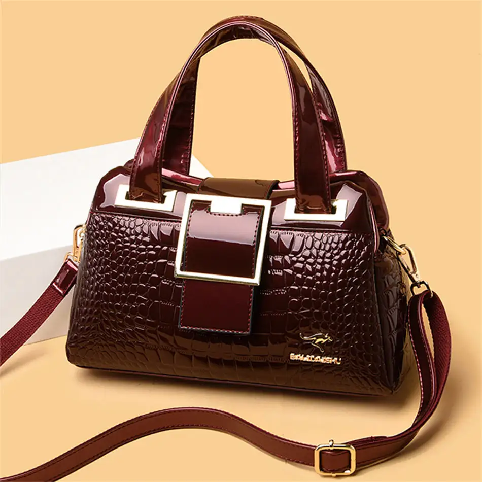 Famous Design Pu Leather Zipper Handbags Shoulder Bag Hand Bag For Woman Ladies Casual Work Dating