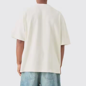 เสื้อยืดคอกลมทรงบ็อกซี่ฟิตเนสพิมพ์ลายจอผ้าฝ้ายทรงโอเวอร์ไซส์สไตล์สตรีท DIY โลโก้ได้ตามต้องการ - Product Image 2