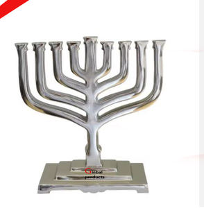 most demanding golden finished 9 branch hanukkah <b>candelabra</b> for home temple - Product Image 5