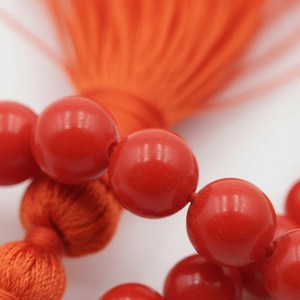 Natural <b>Red</b> Coral Mala 108 <b>Beads</b> | Shaped Prayer <b>Beads</b> | Hand Knotted Yoga Meditation Rosary | Afreen Gems Jewels | Rajasthan - Product Image 5