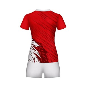 Conjunto de uniforme de voleibol de poliéster 100% transpirable con diseño de logotipo personalizado - Product Image 3
