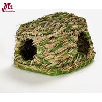 Meilleures ventes : Maisonnette en herbe naturelle tressée à la main en jonc de mer, lit de jeu, cabane, cage pour lapin, hamster, cochon, multi-usages, non masticable, écologique