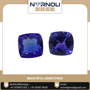 Natural Loose Gemstone Best Quality Tanzanite <b>Cushion</b> Faceted Gemstone Available at Custom Size - Product Image 2