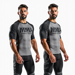 Performance Compression Fit Rash Guard personnalisé à manches complètes et courtes pour et MMA Training kimono de jiu jitsu - Product Image 4