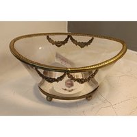 Cuenco de helado de latón antiguo, cuenco de calidad de vidrio decorativo de Metal ecológico personalizado para ocasiones de fiesta