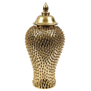 Jarrón de Templo de Latón Puro con Acabado Pulido, Jarrón de Templo de Latón Vintage de Alta Calidad para Decoración de Templos - Product Image 1