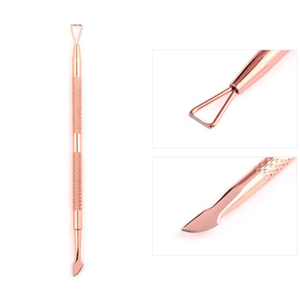 Lima de uñas de acero inoxidable de doble cara, empujador de cutículas curvo, recortador de piel muerta, herramienta de cuidado de manicura y pedicura para el cuidado de los dedos - Product Image 5