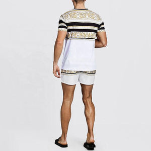 Chándal deportivo de verano de manga corta de talla grande para hombre de alta calidad, ropa de playa, conjuntos gemelos con camiseta y pantalones cortos - Product Image 3