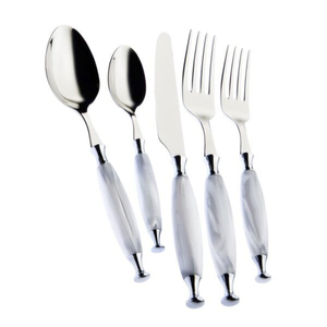 New Arrival Bulk Seller Elegant Stainless Steel Cutlery Flatware <b>Set</b> Resin Handle <b>Dinnerware</b> <b>Sets</b> for Wedding Restaurant - Product Image 1