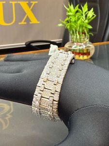 Montre Hip Hop mécanique en acier inoxydable de qualité supérieure pour hommes avec mode de luxe en diamant VVS à un prix incroyable - Product Image 2