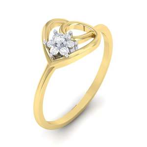 แหวนรูปหัวใจประดับเพชรแท้ 7 เม็ด ชุบทองหลายสี 14Kt ได้รับการรับรอง - Product Image 3