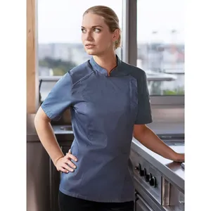 Chaqueta de Chef Personalizada de Manga Corta para Mujer, Herramienta de Mercadotecnia para Cocina - Product Image 5