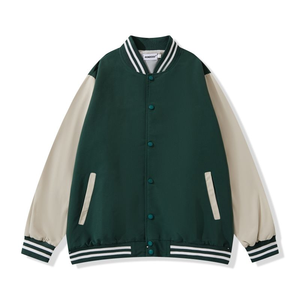 Venta al por mayor en blanco pareja trajes Varsity chaquetas Color-blocking chaqueta de manga raglán logotipo personalizado chaqueta de béisbol con capucha para los hombres - Product Image 1