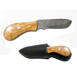 Cuchillo de caza de hoja fija de acero de Damasco de Color sólido con mango de madera OEM personalizable superventas precios al por mayor - Product Image 5