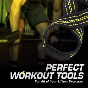 สายรัดข้อมือกันลื่นสำหรับยกน้ำหนักผ้าฝ้ายรูปที่8สำหรับยกน้ำหนักออกแบบโลโก้ได้ตามต้องการสำหรับฝึกยิม - Product Image 2