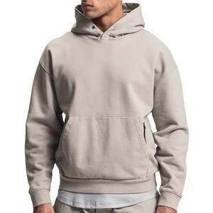 Pull à capuche unisexe en molleton 100% coton surdimensionné avec logo brodé imprimé, délavage acide, déchiré, style streetwear - Product Image 4