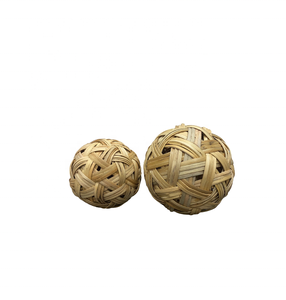 Boule en rotin vintage faite à la main pour jeu Seapak Takraw/boule ronde en osier 10cm pour la décoration de Noël emballé dans des sacs - Product Image 4