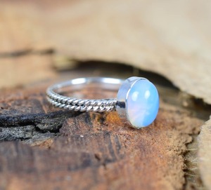 แหวนพลอยโอปอลสีเงินสเตอร์ลิง925ทันสมัยเครื่องประดับทำมือแหวนเงินสไตล์ Boho สำหรับเป็นของขวัญให้ผู้หญิง - Product Image 5
