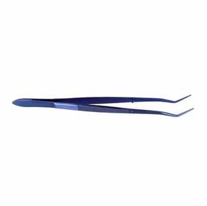 Blue Manual Curved Serrated Beak Forceps Dental Surgical Tweezers for Surgical <b>Cotton</b> Dressing Tissue <b>Medical</b> Use - Product Image 5