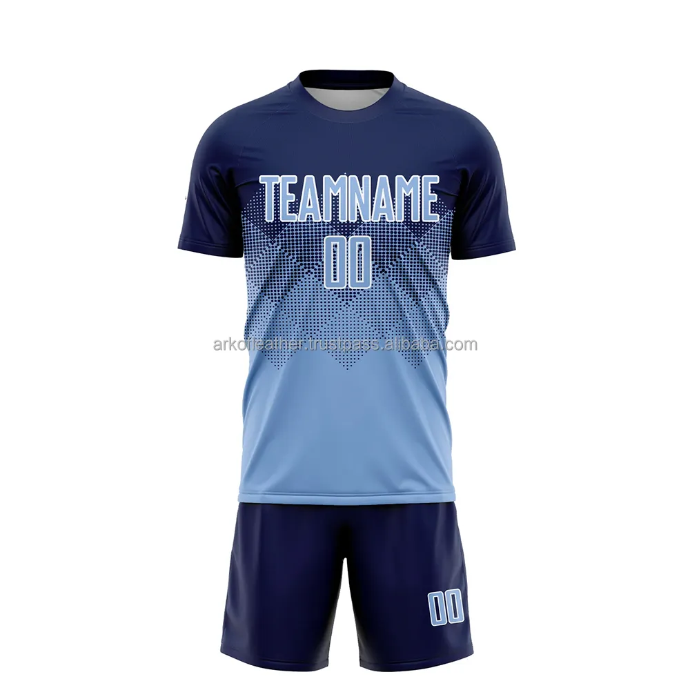 Divise da calcio in tessuto di poliestere per Kit da club abbigliamento sportivo divise da calcio con nome e Logo della squadra personalizzati