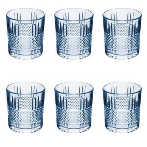 Ensemble de 6 verres Dublin Blue Sibilla de 340 ml, verrerie haut de gamme - Product Image 1