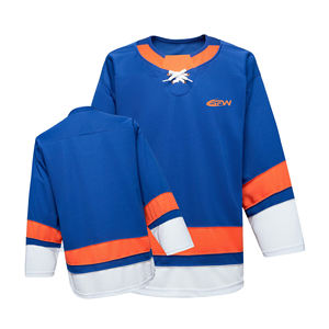 Maillots de hockey sur glace personnalisés en gros – Uniformes d'équipe en polyester sublimé à col en V, séchage rapide, respirants, vierges, en vrac, vêtements de sport - Product Image 3