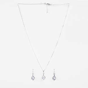 Ensemble de bijoux classique en argent Etta, plaqué or fin, or rose, zircon, diamant, perle, classique pour mariage, fête, cadeau - Product Image 4