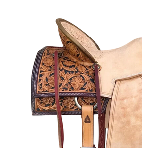 Juego de sillas de montar de cuero genuino de primera calidad, combinación perfecta para carreras de inglés de resistencia occidental para montar a caballo - Product Image 5