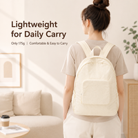 Sac à dos pliable en Taslon 175g, résistant à l'eau, léger, pour voyage et usage quotidien, disponible en 5 couleurs, faible MOQ