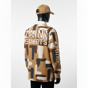 T-shirt de rugby pour homme en coton et polyester de qualité supérieure 240 GSM, tissu doux et respirant, imprimé aux tons terre, logo par transfert thermique, évacuation de l'humidité - Product Image 5