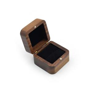 Eco-Friendly Wooden Round <b>Box</b> for Ring Storage-Polished Interior with <b>Soft</b> Padding for Delicate Items - Product Image 3