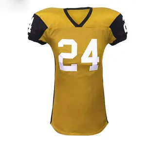 ชุดเครื่องแบบอเมริกันฟุตบอลของผู้ชายชุดสีทึบระบายอากาศได้ดีแขนสั้นที่ทนทาน - Product Image 2