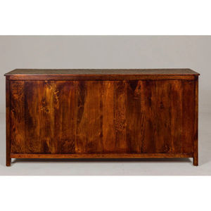 Commode en teck recyclé de style anglo-indien avec huit tiroirs et incrustations florales en os, fabriquée par Marwar Exports - Product Image 5