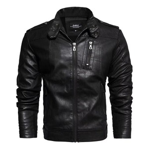 Chaqueta Universitaria de Cuero para Hombre, Estilo Retro Americano, Cuello Alto, Manga Larga, Impermeable, Cortavientos, con Capucha y Logotipo Frontal - Product Image 1