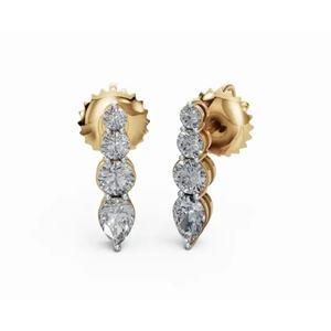 Pendientes de Diamantes de Pera con Brillo Radiante, Oro de 9 KT, 14 KT, 18 KT, Joyería Cultivada en Laboratorio, Proveedor Mayorista OEM B2B para Exportación - Product Image 4
