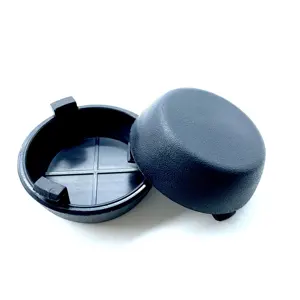 Black Ozone resistant ABS PP PA6/66 POM PC materials options texture finish round plastic caps for sale