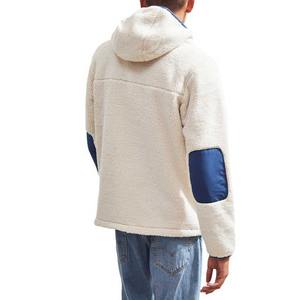 Chaqueta de lana suave de invierno informal para hombre con capucha esponjosa logotipo personalizado Patchwork Impresión digital estilo Sharpa Snuggs - Product Image 3